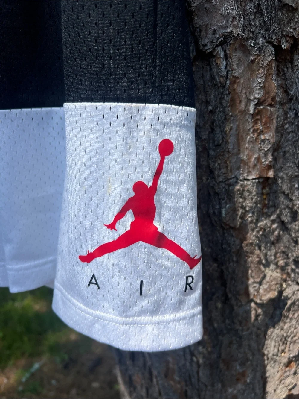 NWOT Jordan Black & White Mesh Basketball Shorts with Red Jumpman
